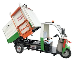 HG Electric Dreirad-Seiten anhänger Wiederauf ladbarer Müll container Lift Urban Garbage Collection Transfer Vehicle