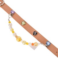 Collier Bling pour animaux de compagnie, en cuir PU avec cœur, strass et perles, collier décoratif multicolore pour chiens et chats, idéal pour les petits animaux, les fêtes et les séances photo