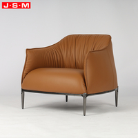 Fauteuil d'appoint confortable pour salon, fauteuil moderne rembourré, canapé simple luxueux et moelleux avec pieds en métal
