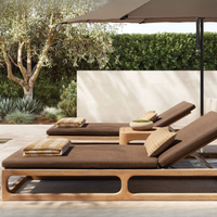Chaise de salon de style nordique moderne, best-seller, légère, durable, en teck massif, imperméable, avec éponge haute densité
