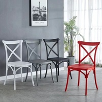 Chaise de mariage en plastique blanc à dossier croisé pour hôtel, extérieur, banquets, événements et fêtes