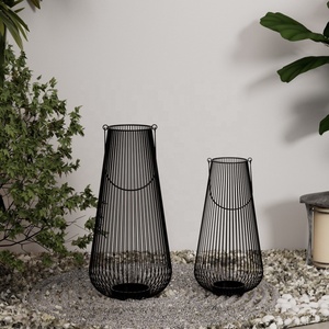 Set 3 Weddings Pyramid Shaped Steel Rose <strong>Gold</strong> <strong>Lanterns</strong> - Product Image 3
