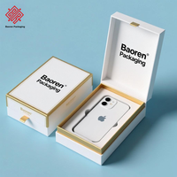 Boîte cadeau en carton blanc de luxe de qualité supérieure pour petites entreprises, avec logo personnalisé du producteur Baoren, emballage pour étui de téléphone portable