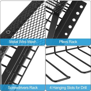 Organizador de herramientas eléctricas Estante de herramientas de alta resistencia Estante de herramientas de <span class=keywords><strong>metal</strong></span>, Soporte de taladro Montaje en pared para Taller de garaje - Product Image 6