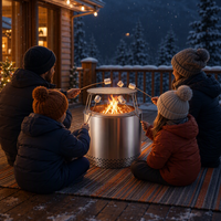 Brasero de jardin naturel, foyer extérieur à bois, barbecue sans fumée, chauffage de terrasse