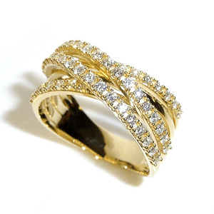 Anello a strati con cristalli incrociati per donna, accessorio minimalista ed elegante per l'uso quotidiano - Product Image 6