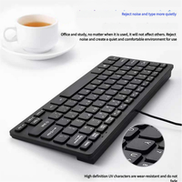 Mini clavier USB externe pour ordinateur portable filaire ergonomique standard de bureau personnalisé français japonais à 78 touches