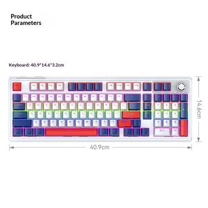T-WOLF T78 Keyboard Mekanikal sumbu merah, tiga Mode untuk RGB e-sports Full Key Multi tombol anti-hantu yang dapat diprogram USB tipe-c - Product Image 5
