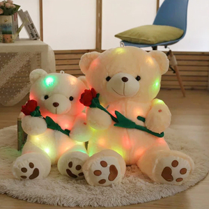Nuevo Peluche Creativo Personalizado Multicolor con Luz LED, Oso de Peluche con Rosa Brillante - Product Image 2
