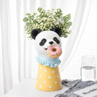 Vase et porte-fleurs en résine peint à la main sur le thème des animaux, panda, pour la décoration de la maison, vente en gros