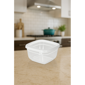 900ml Square <b>Plastic</b> Storage Container with <b>Lid</b> Kitchen Household Organizer for Food & Kitchen Items Easy Storage & Organization - Product Image 3