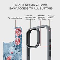 2024 nouvelle mode motif d'impression personnalisé anneau en métal avec bouton TPU PC étui de téléphone magnétique pour iPhone 16 Pro Max