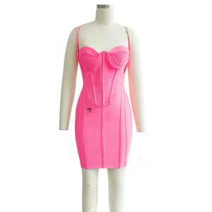 Nouvelle Robe Décontractée Rose Élégante 2025 – Robe de Soirée Mini Moulante Sexy et Tendance pour Femme avec Dos Nu - Product Image 3