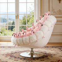 Fauteuil en peluche flamant rose, canapé en forme d'animal de luxe, fauteuil moderne et unique pour salon et chambre à coucher