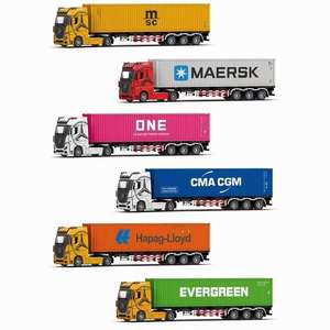 1/24 alliage conteneur cargo simulation logistique transport véhicule modèle voiture remorque semi-remorque conteneur moulé sous pression camion jouets - Product Image 6