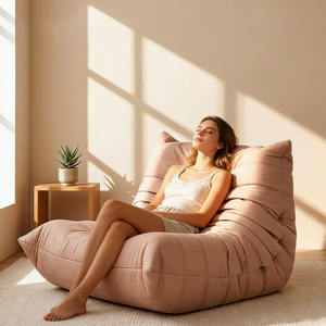 Nouvelle Arrivée - Fauteuil de relaxation individuel confortable en tissu avec éponge compressée, gain de place, idéal pour salon ou coin fenêtre - Product Image 1