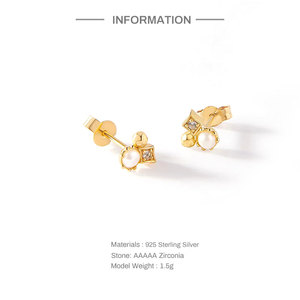 Aretes de Perlas Clásicos de Plata de Ley S925 CANNER Trend, Joyería para Mujer - Product Image 2