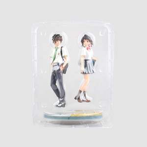 Ensemble de figurines de <span class=keywords><strong>couple</strong></span> Taki et Mitsuha de l'<span class=keywords><strong>anime</strong></span> Your Name, en uniforme scolaire, avec socle de présentation pour collection de fans et cadeau romantique - Product Image 2