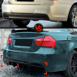 Achterdiffusorlip in glanzend zwart, M Sport MP-stijl, voor BMW <span class=keywords><strong>3</strong></span> Serie E90 E91 (2005-2012), bulk levering FEIXIAN. - Product Image 6