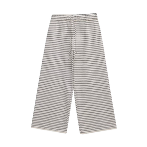 Pantalones Tejidos de Mujer KAR&OT ZA Verano 2025 Transpirables Ecológicos Antipilling con Cintura Elástica y Textura Rayada de Corte Holgado - Product Image 1