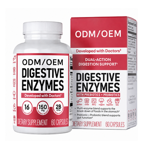 Enzim Pencernaan OEM ODM Label Pribadi 16 Jenis dengan Prebiotik Probiotik 2B CFU Aksi Ganda Pendukung Kesehatan Usus Campuran Herbal - Product Image 1