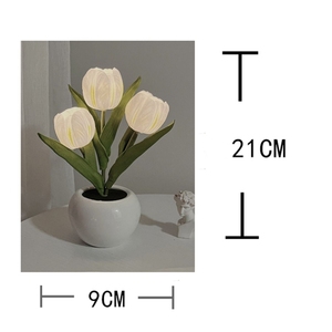 Desk Light Romantic Home Decor Rechargeable 5V Battery Lamp Bedroom 2026 New LED <strong>Tulip</strong> <strong>Table</strong> Bedside Night Simulation Flower 32 - Product Image 4