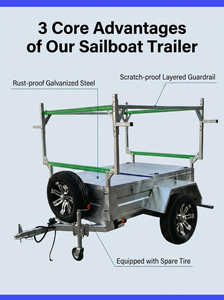 <span class=keywords><strong>Remorque</strong></span> à <span class=keywords><strong>bateau</strong></span> 6*4 sur mesure, à essieu unique, galvanisée à chaud, capable de remorquer des voiliers - Product Image 4