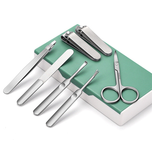 WELLFLYER MS-1215 7 pezzi Set per la cura delle unghie in acciaio inox strumenti per Manicure e Pedicure tagliaunghie forbici strumenti per il trucco - Product Image 2