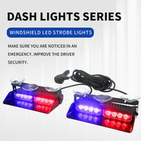 Barra de Luces Estroboscópicas de Emergencia LED de 12/24V - Luces de Advertencia de Seguridad para Montaje en Parabrisas/Tablero para Vehículos de Emergencia