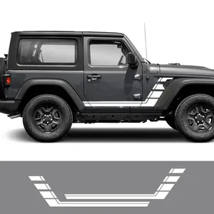 Para Jeep Wrangler JK JL CJ <span class=keywords><strong>RUBICON</strong></span> 4x4 2 uds pegatinas de puerta lateral de coche estilo película de vinilo calcomanías decoración Tuning Auto Accesorios - Product Image 3