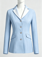 Blazer personnalisé pour femmes à revers crantés et boutonnage, design à fermeture ouverte, équipement d'équitation personnalisé, vêtements équestres