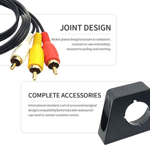 Cable de Audio impermeable de <span class=keywords><strong>3</strong></span>,5mm a <span class=keywords><strong>3</strong></span> <span class=keywords><strong>RCA</strong></span> para montaje en Panel, Cable de extensión estéreo blindado chapado en oro, sistema estéreo para salpicadero de coche y barco - Product Image 3