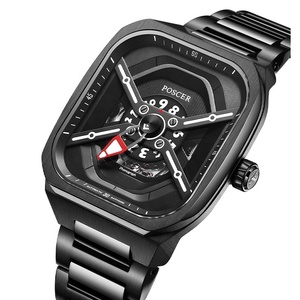 Listo para enviar Reloj de pulsera mecánico automático cuadrado de diseño de lujo Fábrica Japón 82S0 Movimiento Correa de acero inoxidable - Product Image 6