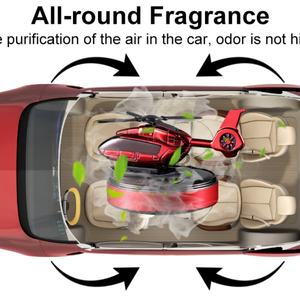 Diffuseur d'huiles essentielles solaire pour voiture, rotation automatique, camouflage hélicoptère, pour tableau de bord, élimine les odeurs - Product Image 6