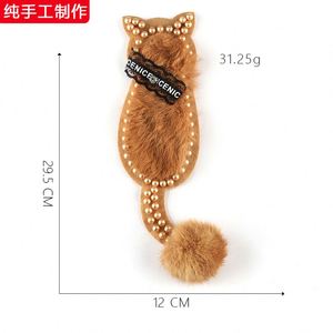 2021 NEW Design Fashion Garment Accessories Imitation Cat Applique Pearl Lace Decorate Cat Back Patch - Product Image 4