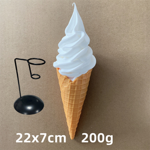 8.66inch 22cm Soft Serve Original Simulated Food Display Faux Ice Cream Props <b>Party</b> Plastic Secure Waffle Cone White Head - Product Image 6