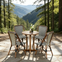 Chaise de salle à manger d'extérieur en rotin moderne, résistante aux UV et imperméable, pour cour, jardin, terrasse, restaurant
