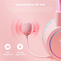 Casque de jeu RGB X15 Pro avec oreilles de chat, son stéréo de haute qualité, suppression du bruit, pour PC
