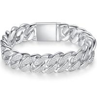 Nouveauté Bracelet en cuivre et zircon, bijoux tendance style hip-hop, bracelet entièrement en zircon et doré, adapté aux bracelets pour hommes