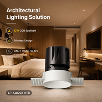 Spot LED architectural sans cadre, éclairage de plafond encastré COB, downlight encastré pour projets intérieurs de luxe LP-AJ8292-RTB-21