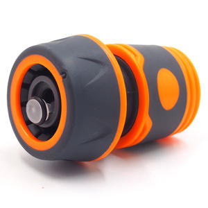 Garden Water Hose <b>Connector</b> Plastic <b>Quick</b> Stop Rubber Coated Bulk Hose Adapter For Car Wash And Landscaping Use - Product Image 1