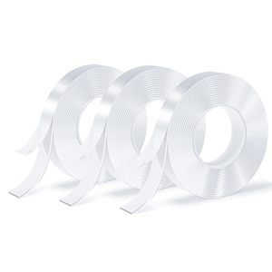 DEFOO Ruban Adhésif Double Face Réutilisable en PU/PVC Thermofusible, Durable, Nano, Lavable, Imperméable, Transparent, Sans Résidu, pour Affiches Murales - Product Image 6