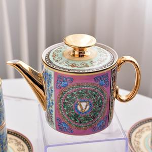 Nouvel ensemble de thé et de café en céramique de 15 pièces, motif de couleur européen - Product Image 4