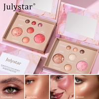 Palette de fards à paupières et de blushs Julystar 7 couleurs Contour High-gloss. Cet ensemble est multifonctionnel et entièrement fonctionnel