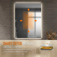 Miroir intelligent Kingstin pour salle de bain, TV 1080P, écran tactile, rétroéclairage LED, étanche, anti-buée, pour maison intelligente