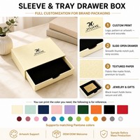 Boîte cadeau coulissante en carton rigide pour bijoux avec doublure noire, logo personnalisé, vente en gros