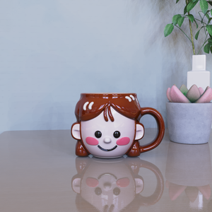 Nhà Máy Bán buôn tùy chỉnh dễ thương mỉm cười Kid mặt Mug gốm với xử lý 3D phim hoạt hình nhân vật cốc cà phê cho món quà trang trí nội thất - Product Image 4