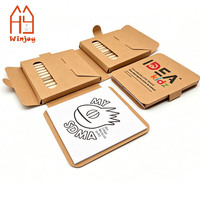 Kit de Manualidades para Niños, Caja de Papel Kraft, Paquete de Papel para Graffiti en Blanco y Tiras de Madera, Juguete Educativo de Arte Hecho a Mano