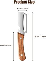 Éplucheur multifonctionnel 2-en-1 en acier inoxydable pour fruits et légumes avec manche en bois et ouvre-bouteille pour fruits, pommes de terre, citrouilles