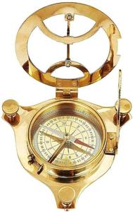 Wholesale High Strength Bright Shine Brass <b>Compass</b> Classic Engraved Lid <b>Antique</b> Modern Strong Back for Art Collectibles Event - Product Image 2